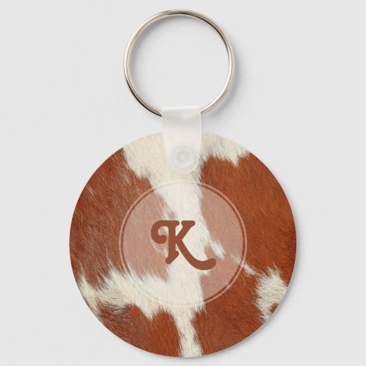 ブロウと白のリアルな外観コウィドモノグラム キーホルダー (正面)