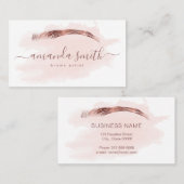 ブロウズアーティストのバラ金ゴールドカラー 名刺 (正面/裏面)