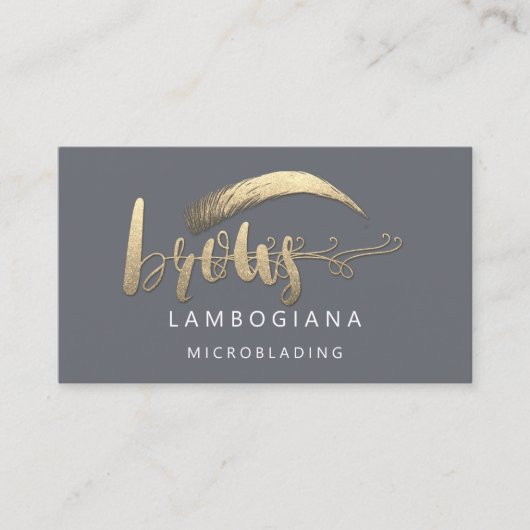 ブロウズゴールデンロゴマイクロブレッドソーシャルメディアのスモーク 名刺 (正面)