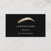 ブロウズゴールデンロゴマイクロブレッドソーシャルメディアブラック 名刺 (正面)