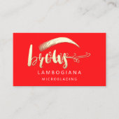 ブロウズゴールデンロゴマイクロブレッドソーシャルメディア赤 名刺 (正面)