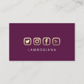 ブロウズゴールデンロゴマイクロブレード金ゴールドパープルソーシャル 名刺 (裏面)