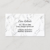 ブロウズメイクアップアーティスト金ゴールドスクリプトエレガント大理石 名刺 (裏面)