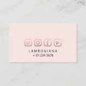 ブロウズロゴマイクロブレードSNSピンクローズ 名刺 (裏面)