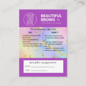 ブロウマイクロブレーディングアフターケア&アポイントメント大理石 名刺 (正面)