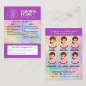 ブロウマイクロブレーディングアフターケア&アポイントメント大理石 名刺 (正面/裏面)