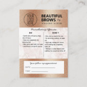 ブロウマイクロブレーディングアフターケア&アポイントメント大理石 名刺 (正面)