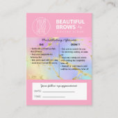 ブロウマイクロブレーディングアフターケア&アポイントメント大理石B 名刺 (正面)