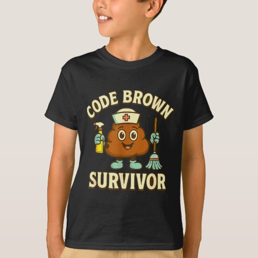 ブロウン作戦サバイバー 楽しい看護師 認定看護助手 メディカル・ユーモア Tシャツ (正面)