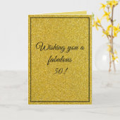 ブロエレガント金ゴールドブラザー50誕生日 カード (黄色い花)