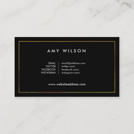 ブロガエレガントーの金ゴールドとブラック・ソーシャル・メディア 名刺 (裏面)