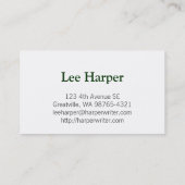 ブロガーの白いレタリング 名刺 (裏面)