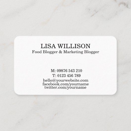 ブロガーパーソナライズされた・インフルエンサー・コンテンツ作成者 名刺 (裏面)