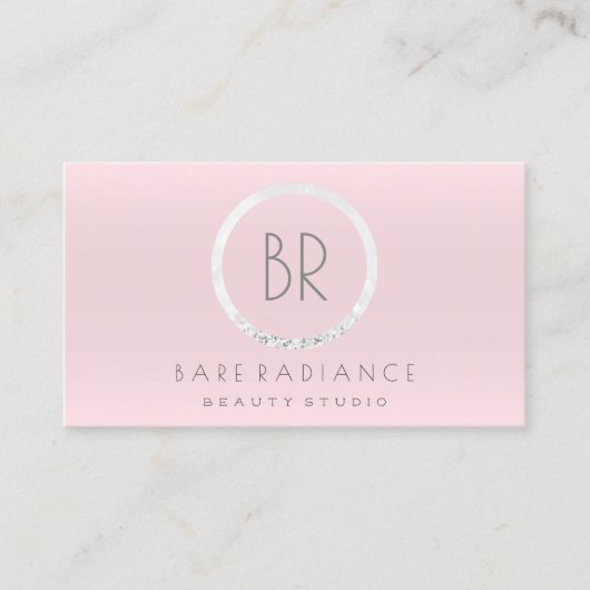 ブロガーメイクアップ美しいスタジオアポイントメントピンクグレー 予約カード (正面)