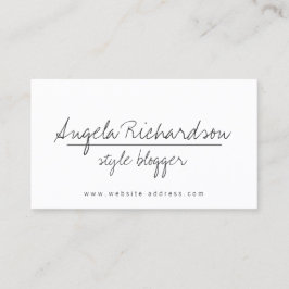 ブロガーユニークのミニマルな手書きスタイリスト 名刺