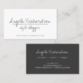 ブロガーユニークのミニマルな手書きスタイリスト 名刺 (正面/裏面)