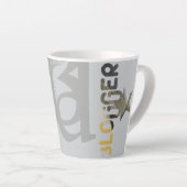 ブロガーラテマググ抽象芸術インテリアデコールブラック カフェラテマグ (右アングル)