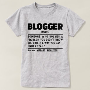 ブロガー名詞定義おもしろい書き込み引用文クール Tシャツ