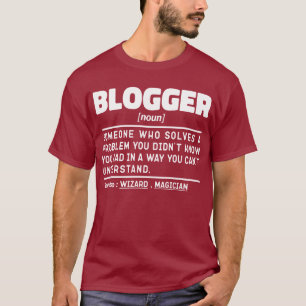 ブロガー名詞定義おもしろい書き込み引用文クール Tシャツ
