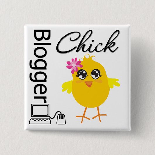 ブロガーChick 缶バッジ (正面)