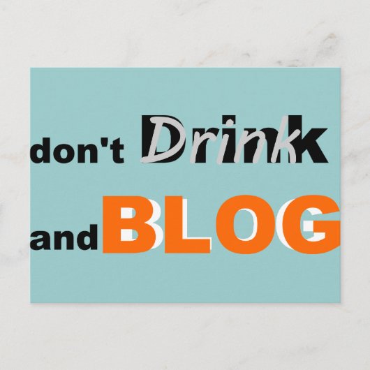 ブログの名言 飲酒とブログ ポストカード (正面)