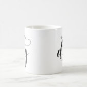 ブログの日の黒モダン書道パーソナライズされた コーヒーマグカップ (中央)