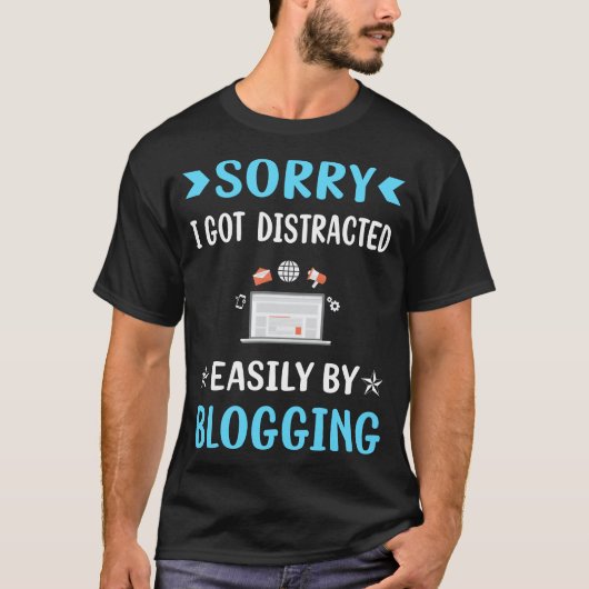 ブログBloggerの気が散った Tシャツ (正面)