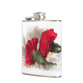 ブロケードの赤カーネーション フラスク (左)