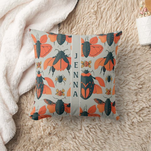 ブロシアカブトムシレトロカラフルカスタムパターン クッション (ブランケット)