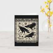 ブロスの前のカラスが君の地元の殺人を支援おもしろい カード (黄色い花)