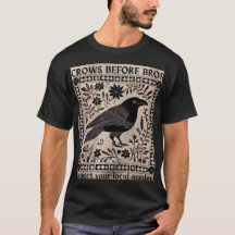 ブロスのTシャツの前でカラスが鳴る。
