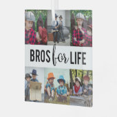 ブロスフォーライフブラザーズフォトコラージュタイポグラフィ   ガラスオーナメント (正面左)