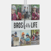 ブロスフォーライフブラザーズフォトコラージュタイポグラフィ   ガラスオーナメント (正面右)