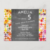 ブロッカラフルツシャルボードキッズフォト誕生日 ポストカード (裏面)