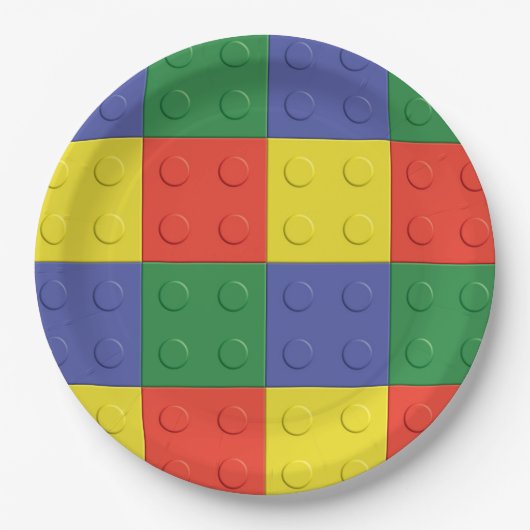 ブロックおよび煉瓦パーティーのプレート ペーパープレート (正面)