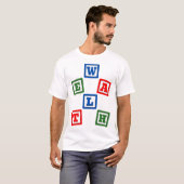 ブロックごとに築く富 経済的自由 Tシャツ (正面フル)
