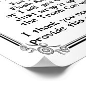 ブロックされたトイレの標識、他の何もフラッシュしない –  ポスター (角)