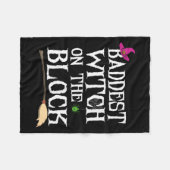 ブロックで一番恐ろしい魔女 フリースブランケット (正面(横))