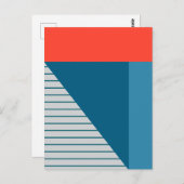 ブロックとストライプ抽象デザインはがき ポストカード (正面/裏面)