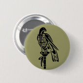 ブロックのとまり木の《鳥》ハヤブサ 缶バッジ (正面&裏面)