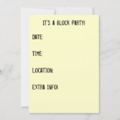 ブロックのパーティの招待状 セーブザデート (裏面)