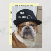 ブロックのパーティの招待状 セーブザデート (正面/裏面)