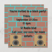 ブロックのパーティの招待状 招待状 (正面/裏面)