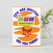 ブロックのパーティの招待状 招待状 (スタンド正面)