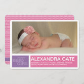 ブロックの女の子の発表 案内状 (正面/裏面)