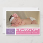 ブロックの女の子の発表 案内状 (正面)