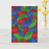 ブロックの山 カード (黄色い花)