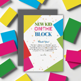 ブロックの新しいお子様向けカラフルなベビーシャワー サンキューカード