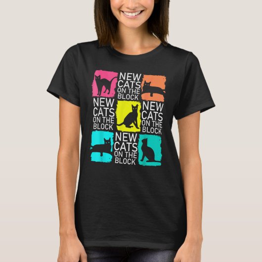ブロックの新しい猫たち Tシャツ (正面)