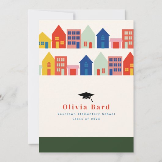 ブロックの新卒者 誕生日の感謝 サンキューカード (裏面)